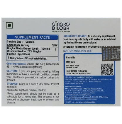 Allen Nutraceutical Gingko Biloba Capsule