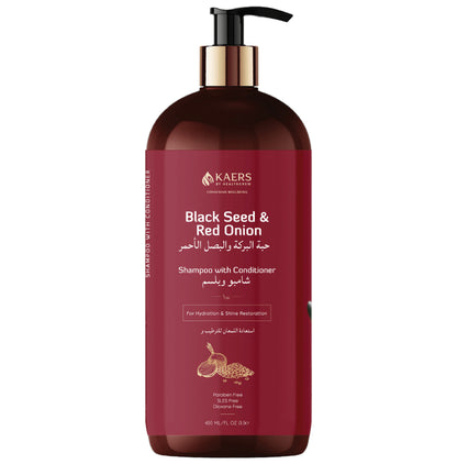 Kaers By Healthcrew Black Seed & Red Onion Shampoo with Conditioner (400ml Each) - Classic Derma