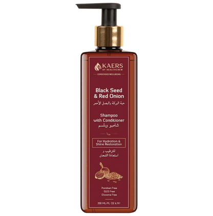 Kaers By Healthcrew Black Seed & Red Onion Shampoo with Conditioner(200ml Each) - Classic Derma
