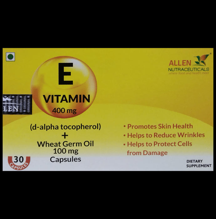 Allen Nutraceutical Vitamin E + WheatGerm Oil for Skin Health | Capsule - Classic Derma