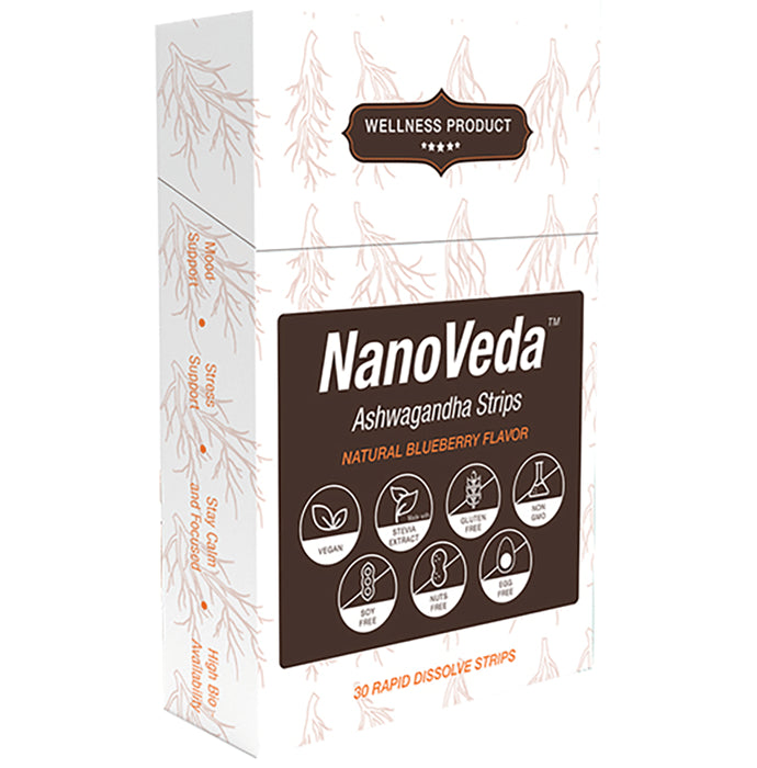 NanoVeda Ashwagandha Strip (0.23g Each) Natural Blueberry - Classic Derma