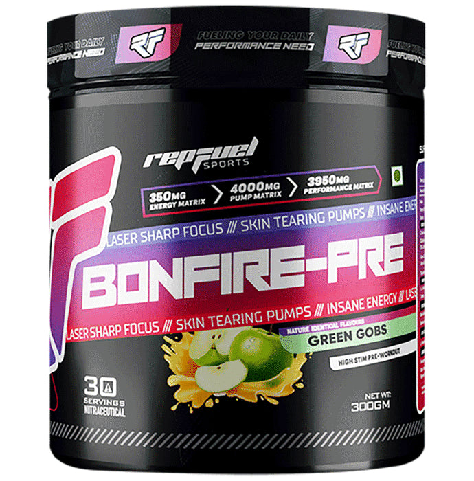 Repfuel Sports Bonfire Pre Workout Powder Green Gobs - Classic Derma