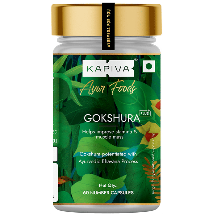 Kapiva Gokshura Capsules | Natural Source for Energy, Performance, Stamina & Muscle Growth Capsule - Classic Derma