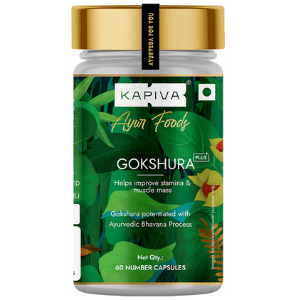 Kapiva Gokshura Capsules | Natural Source for Energy, Performance, Stamina & Muscle Growth Capsule - Classic Derma