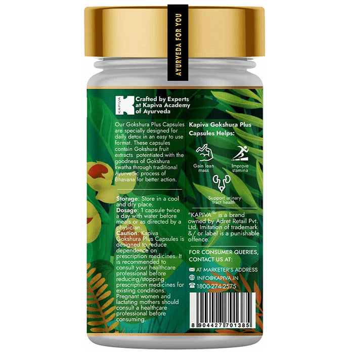 Kapiva Gokshura Capsules | Natural Source for Energy, Performance, Stamina & Muscle Growth Capsule