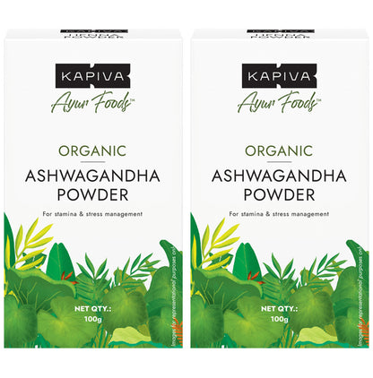 Kapiva Organic Ashwagandha Powder (100gm Each) - Classic Derma