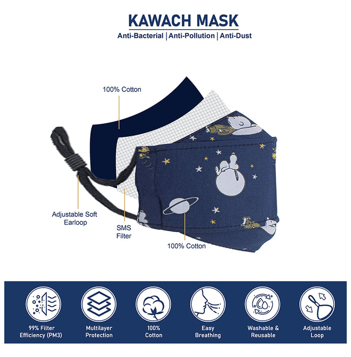 Kawach Premium Cotton Printed Designer Fashion Mask XS