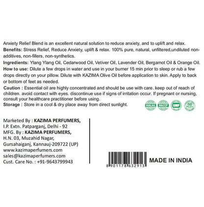 Kazima Anxiety Relief 100% Pure Essential Oil