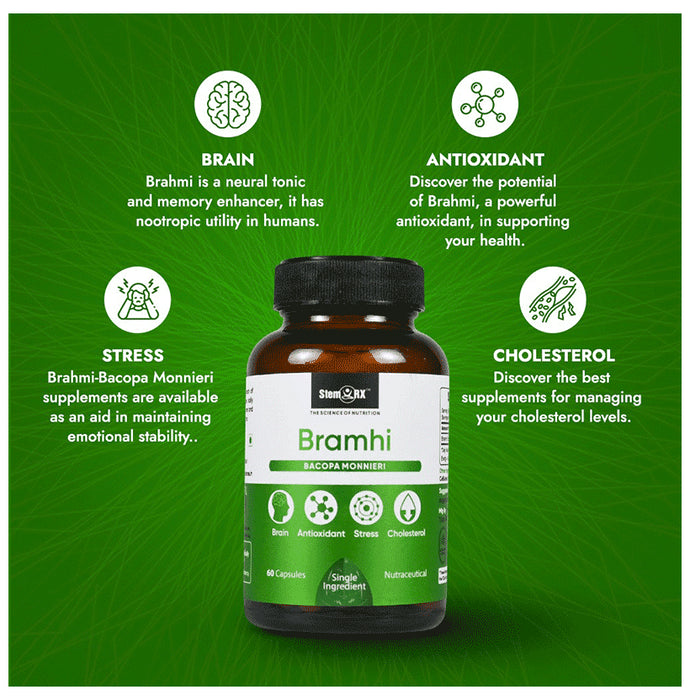 Stem Rx Buy StemRx Bramhi Capsule for Stress Relief & Brain Health Online ...