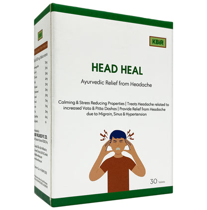 Kbir Head Heal Vegetarian Tablet | Instantly Reduces Migraines And Headache - Classic Derma