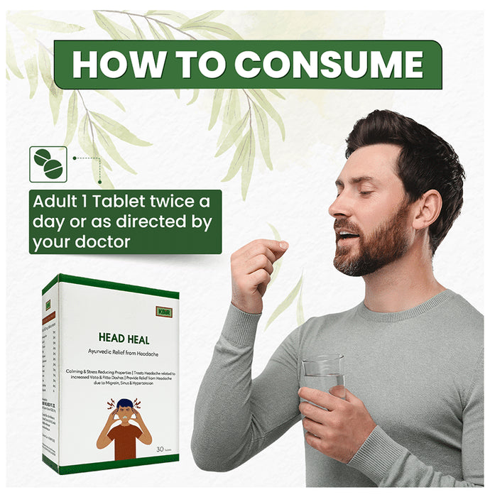Kbir Head Heal Vegetarian Tablet | Instantly Reduces Migraines And Headache