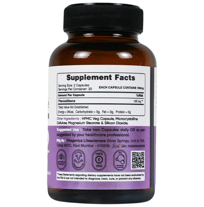 StemRx Pterostilbene Capsule for Anti Aging, Brain & Cholesterol