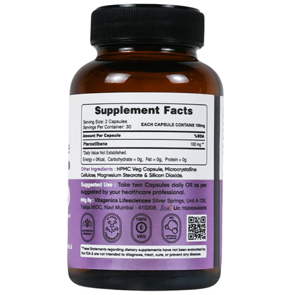 StemRx Pterostilbene Capsule for Anti Aging, Brain & Cholesterol