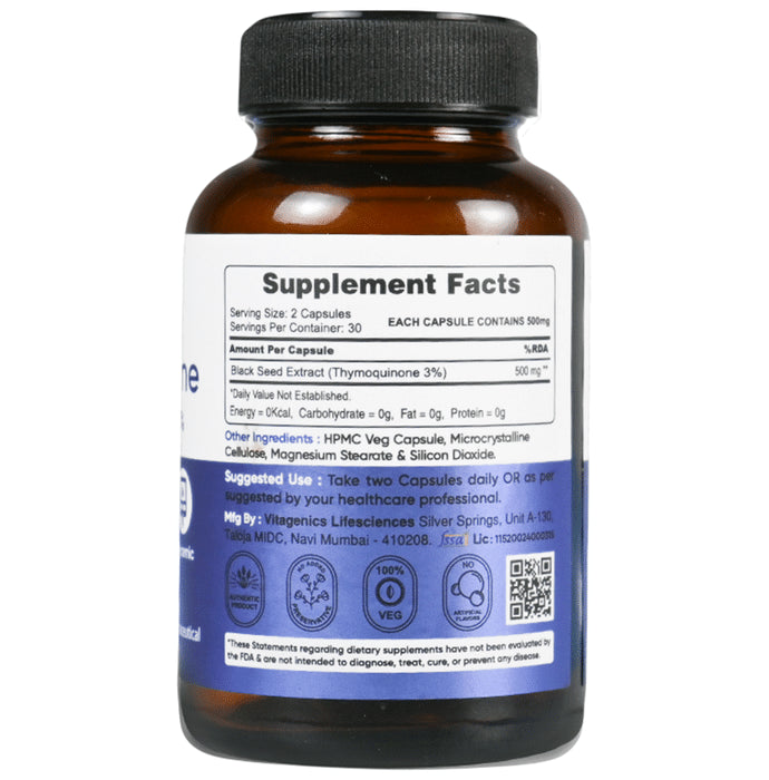 StemRx Thymoquinone Supplements for Lungs, Ulcer, Stress Relief & Glycemic | Capsule