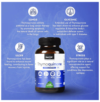 StemRx Thymoquinone Supplements for Lungs, Ulcer, Stress Relief & Glycemic | Capsule