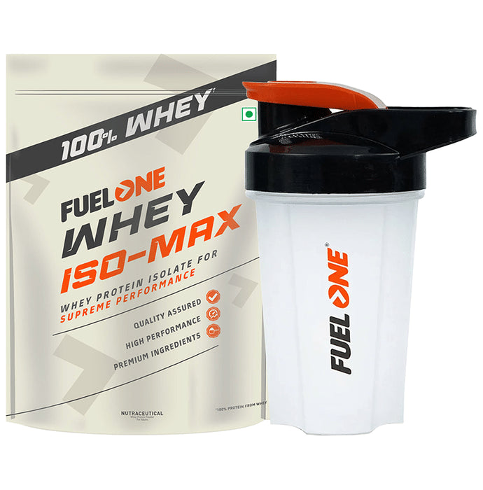 Fuel One Whey Iso-Max Whey Protein Isolate Powder Mango with 500ml Shaker - Classic Derma