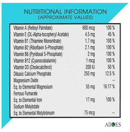 Alloes Alo Multi Gold Capsule with Multivitamin and Multiminerals Capsule
