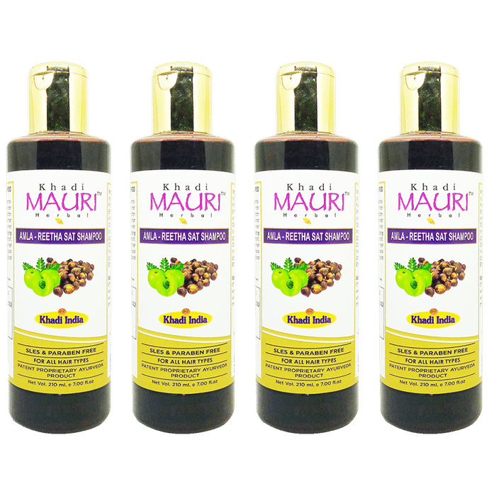 Khadi Mauri Herbal Amla & Reetha Shampoo (210ml Each) - Classic Derma