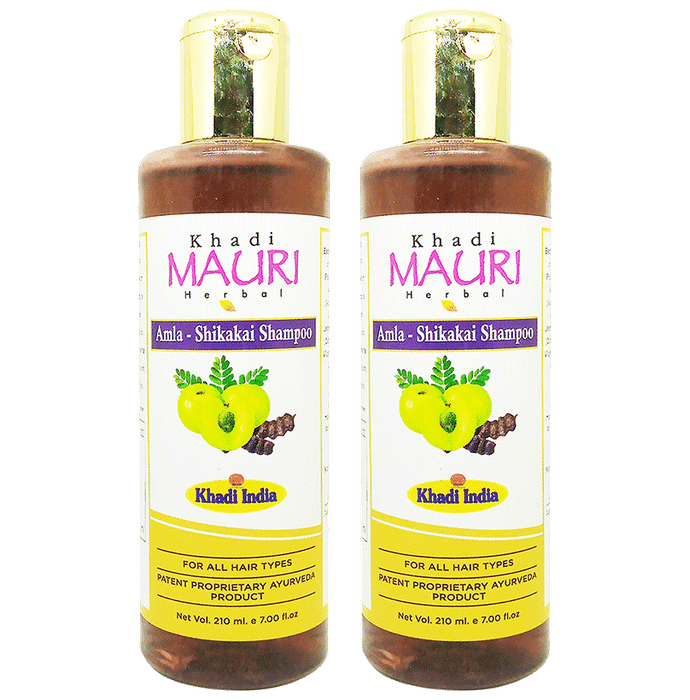 Khadi Mauri Herbal Amla Shikakai Shampoo (210ml Each) - Classic Derma
