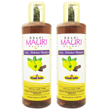 Khadi Mauri Herbal Amla Shikakai Shampoo (210ml Each) - Classic Derma