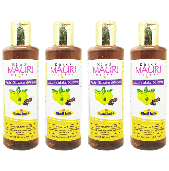 Khadi Mauri Herbal Amla Shikakai Shampoo (210ml Each) - Classic Derma