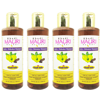 Khadi Mauri Herbal Amla Shikakai Shampoo (210ml Each) - Classic Derma
