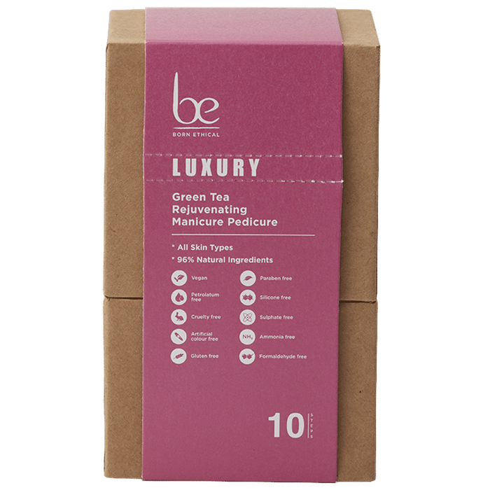 Born Ethical Green Tea Rejuvenating Luxury Manicure Pedicure Kit - Classic Derma