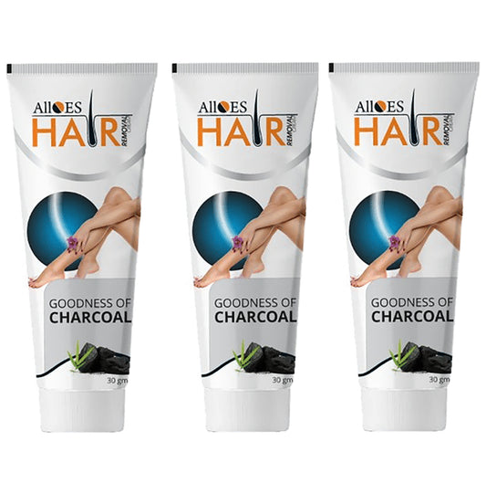 Alloes Hair Removal Cream with Goodness of Charcoal (30gm Each) - Classic Derma