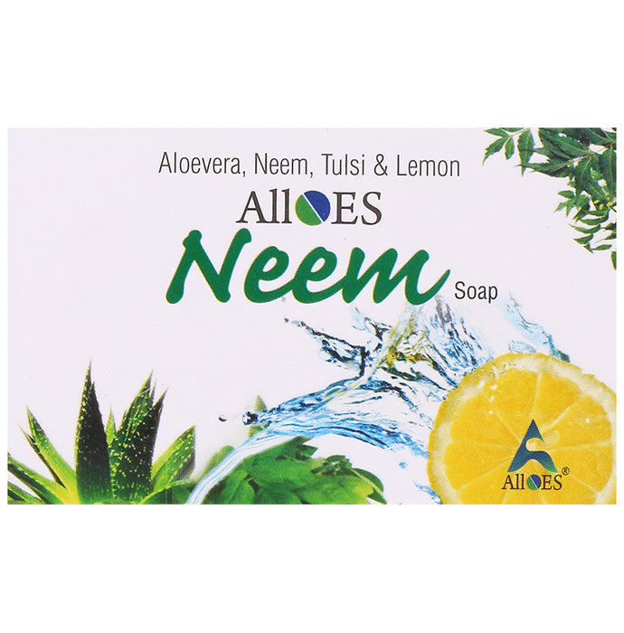 Alloes Neem Soap (75gm Each) Aloevera, Neem, Tulsi & Lemon - Classic Derma