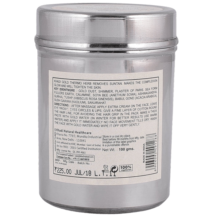 Khadi Naturals Ayurvedic Gold Thermo Herb Face Mask
