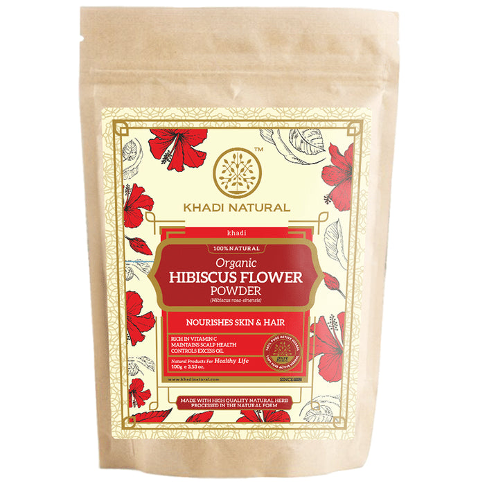 Khadi Naturals Organic Hibiscus Flower Powder - Classic Derma