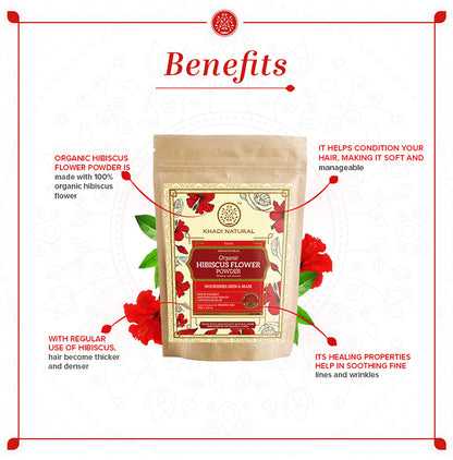 Khadi Naturals Organic Hibiscus Flower Powder