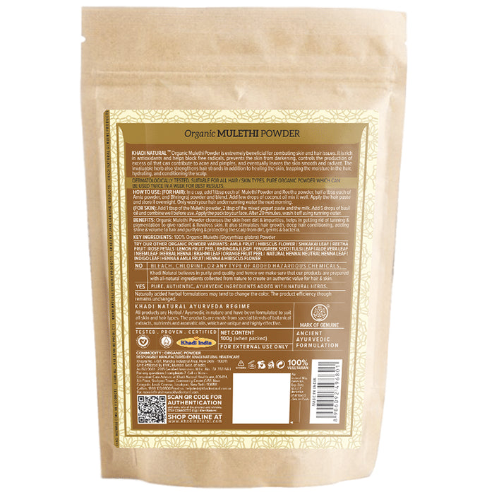 Khadi Naturals Organic Mulethi Powder