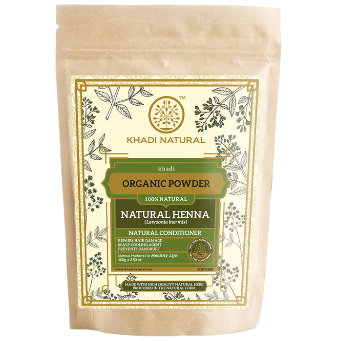Khadi Naturals Organic Natural Henna Powder - Classic Derma
