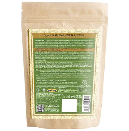 Khadi Naturals Organic Natural Henna Powder