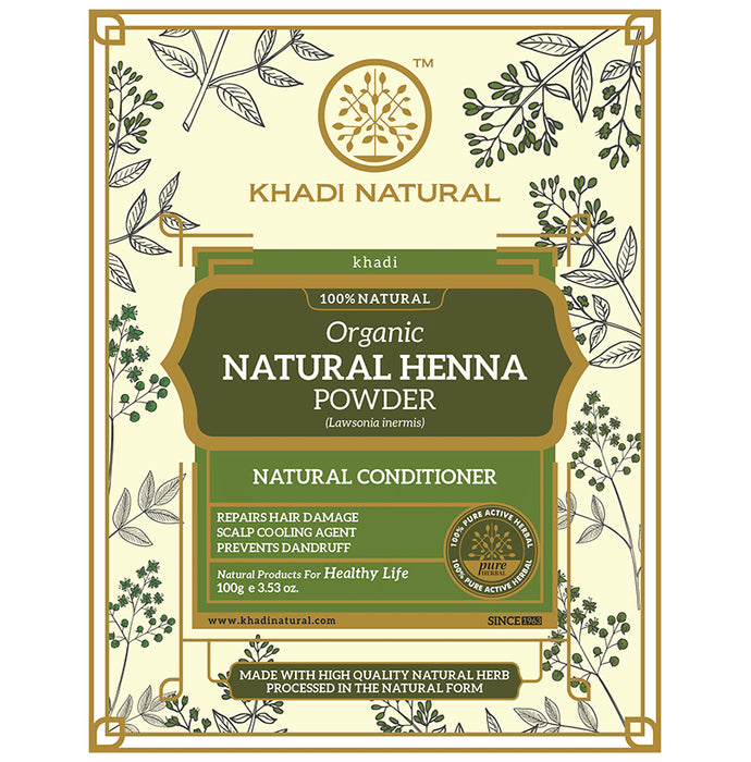 Khadi Naturals Organic Natural Henna Powder