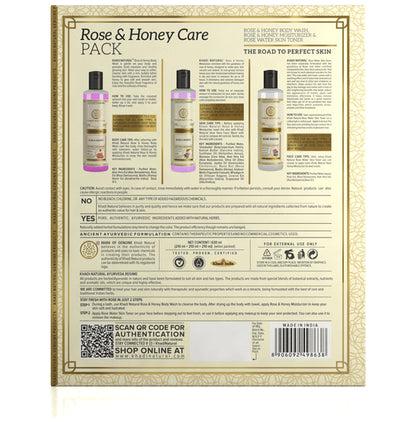Khadi Naturals Rose & Honey Care Pack (210ml Each)