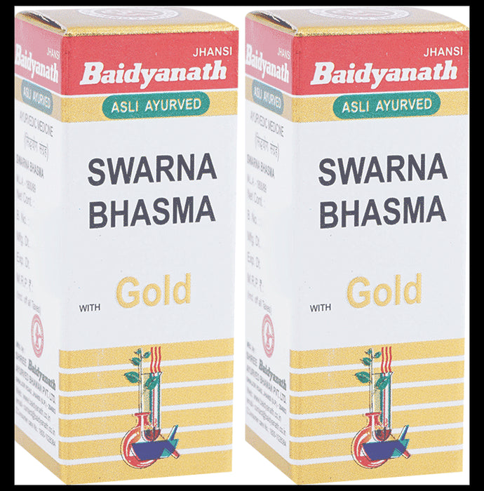 Baidyanath (Jhansi) Swarna Bhasma with Gold (1gm Each) - Classic Derma