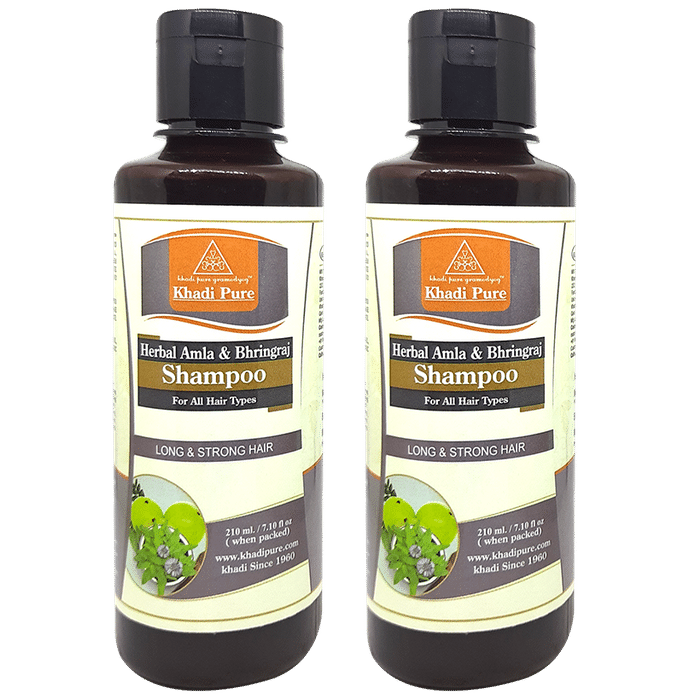 Khadi Pure Amla & Bhringraj Shampoo (210ml Each) - Classic Derma