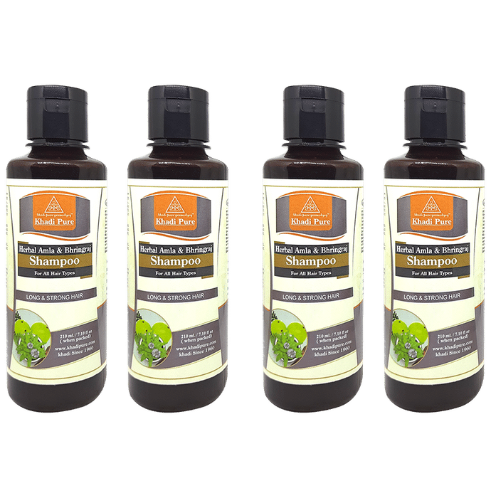 Khadi Pure Amla & Bhringraj Shampoo (210ml Each) - Classic Derma