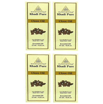 Khadi Pure Clove Essential Oil (15ml Each) - Classic Derma