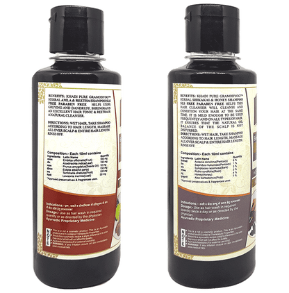 Khadi Pure Combo Pack of Herbal Amla & Reetha Shampoo & Herbal Shikakai Shampoo SLS & Paraben Free (210ml Each)