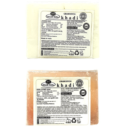 Khadi Pure Combo Pack of Jasmine Soap & Rose & Honey Soap (125gm Each)