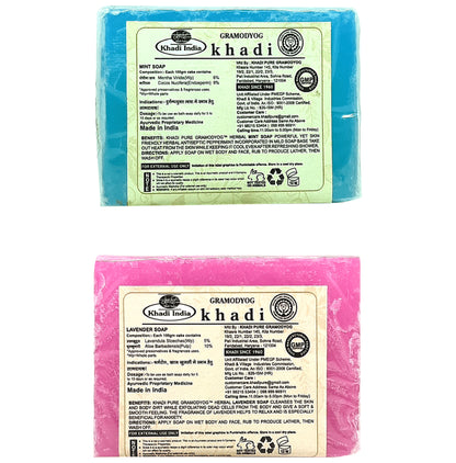 Khadi Pure Combo Pack of Lavender Soap & Mint Soap (125gm Each)