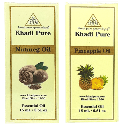 Khadi Pure Combo Pack of Nutmeg Oil & Pineapple Oil (15ml Each) - Classic Derma