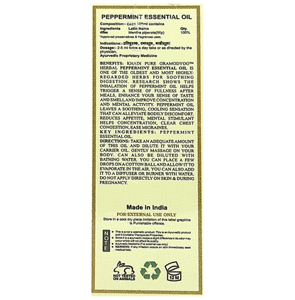 Khadi Pure Combo Pack of Peppermint Oil & Rose Oil (15ml Each)