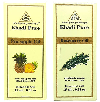Khadi Pure Combo Pack of Pineapple Oil & Rosemary Oil (15ml Each) - Classic Derma