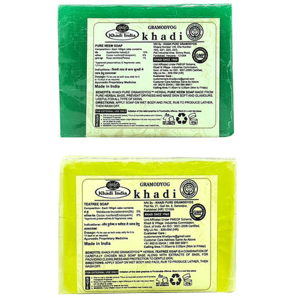 Khadi Pure Combo Pack of Pure Neem Soap & Teatree Soap (125gm Each)