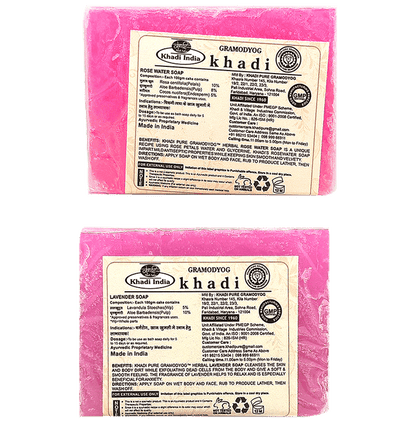 Khadi Pure Combo Pack of Rose Water & Lavender Soap (125gm Each)