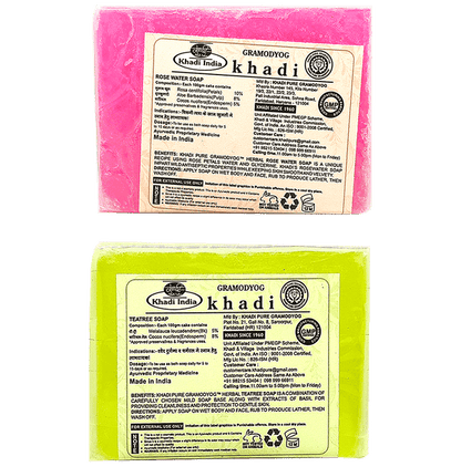 Khadi Pure Combo Pack of Rose Water Soap & Teatree Soap (125gm Each)